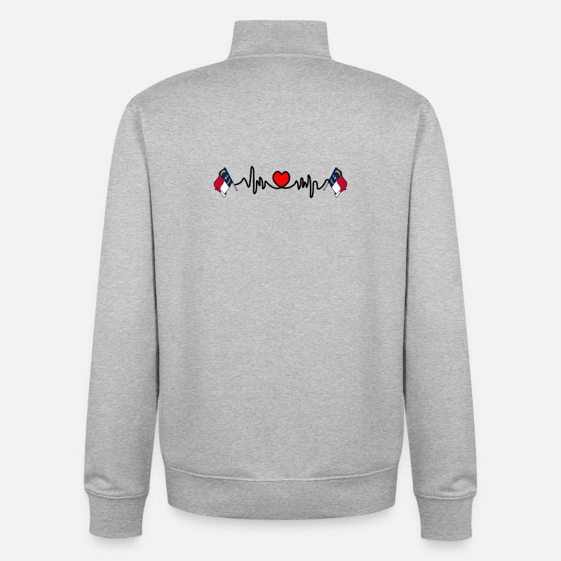 Herzfrequenz-Cardio für North Carolina - Unisex Organic Zip Sweatshirt von Stanley/Stella - Grau meliert