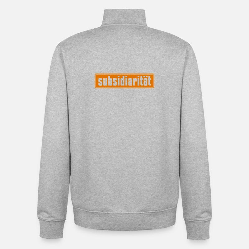 Explosion de couleurs abstraites sur toile - Sweat zippé unisexe en coton bio Stanley/Stella - gris chiné