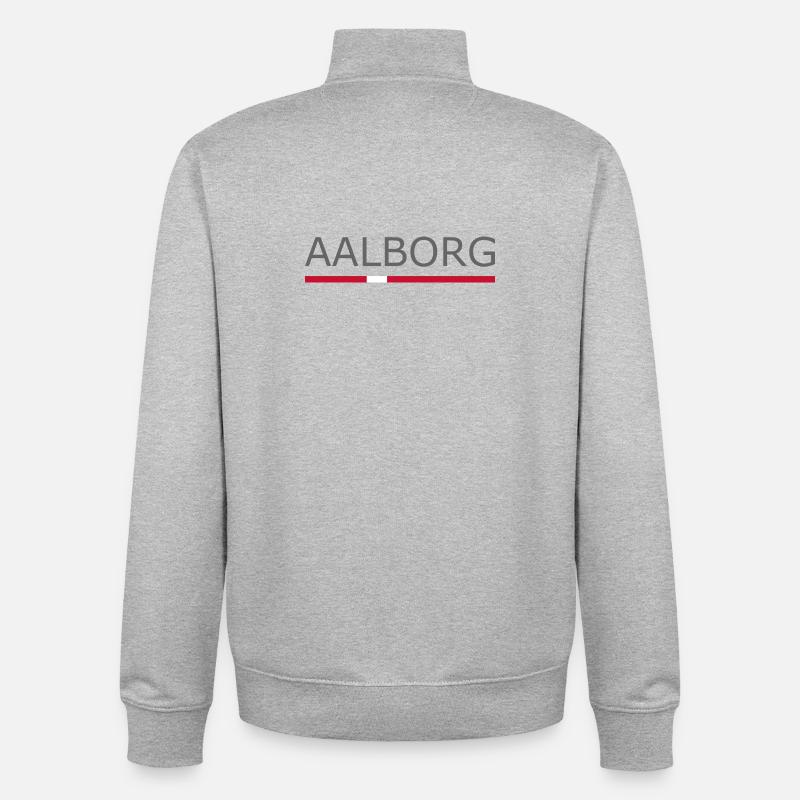 Aalborg - Denmark Flag - Dänemark - Unisex Organic Zip Sweatshirt von Stanley/Stella - Grau meliert