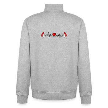Conception du battement de cœur de Salzbourg - Sweat zippé unisexe en coton bio Stanley/Stella - gris chiné - Dos - AI Model Male 185 light (185cm)