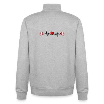 Alsace Heartbeat Design - Unisex Organic Zip Sweatshirt by Stanley/Stella - heather grey - Back - AI Model Male 185 light (185cm)