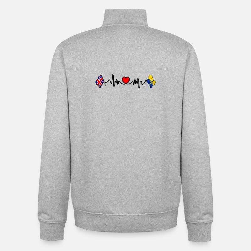 Herzfrequenz in Durham & UK - Unisex Organic Zip Sweatshirt von Stanley/Stella - Grau meliert