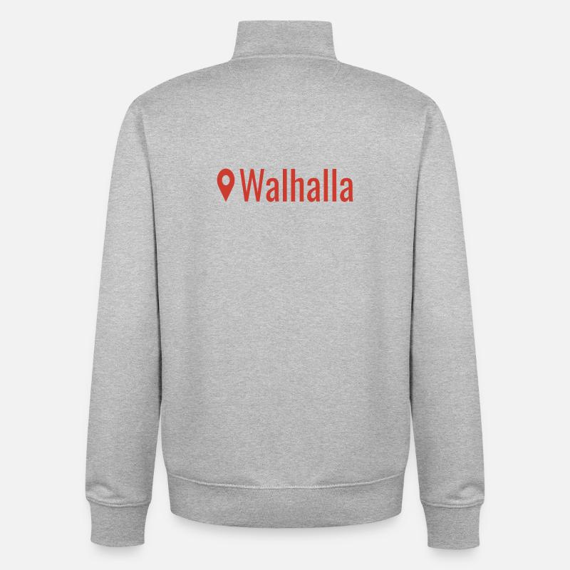 Wikinger Standort Walhalla  - Unisex Organic Zip Sweatshirt von Stanley/Stella - Grau meliert
