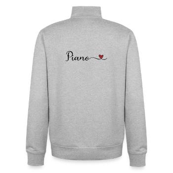 Piano - Unisex Organic Zip Sweatshirt von Stanley/Stella - Grau meliert - Hinten - AI Model Male 185 light (185cm)