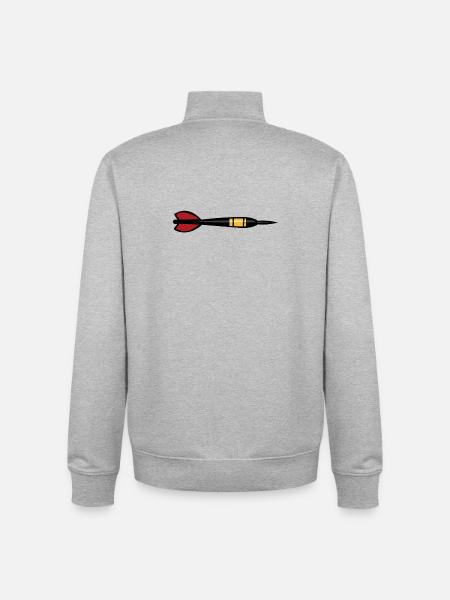 Dart in action - Unisex Organic Zip Sweatshirt by Stanley/Stella - heather grey