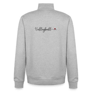 Volleyball - Unisex Organic Zip Sweatshirt by Stanley/Stella - heather grey - Back - AI Model Male 185 light (185cm)