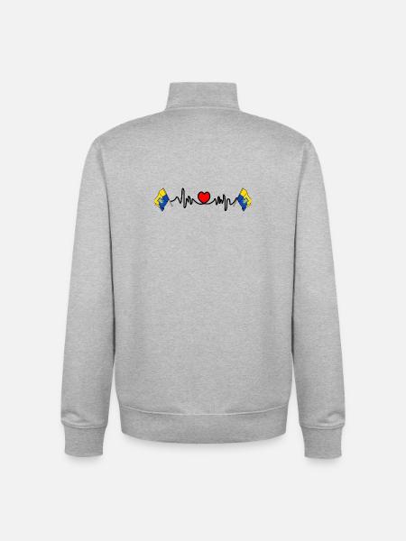 Herzschlag Zandvoort - Unisex Organic Zip Sweatshirt von Stanley/Stella - Grau meliert