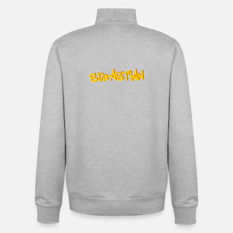 Sebastian - Sweat zippé unisexe en coton bio Stanley/Stella - gris chiné