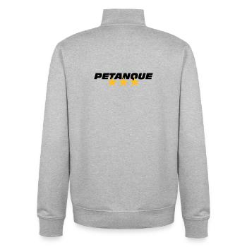 Petanque - Unisex Organic Zip Sweatshirt von Stanley/Stella - Grau meliert - Hinten - AI Model Male 185 light (185cm)