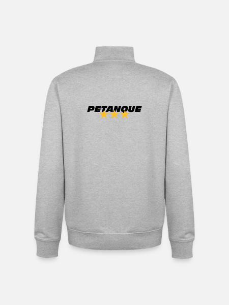 Petanque - Sweat zippé unisexe en coton bio Stanley/Stella - gris chiné