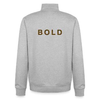 Peinture abstraite artistique avec texture - Sweat zippé unisexe en coton bio Stanley/Stella - gris chiné - Dos - AI Model Male 185 light (185cm)