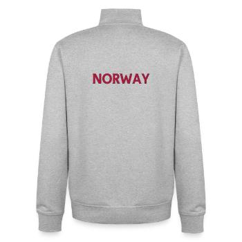 Fjäll von Norwegen Naturszene - Unisex Organic Zip Sweatshirt von Stanley/Stella - Grau meliert - Hinten - AI Model Male 185 light (185cm)