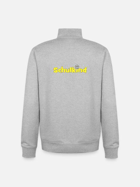 Schulkind Fußballheld Gelb Schwarz - Unisex Organic Zip Sweatshirt von Stanley/Stella - Grau meliert
