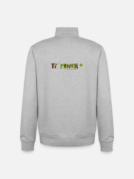 TI Punch La MARTINIQUE - Sweat zippé unisexe en coton bio Stanley/Stella - gris chiné