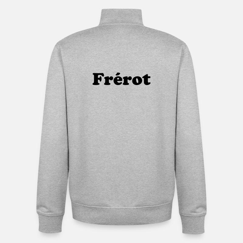 Frérot - expression amicale  - Sweat zippé unisexe en coton bio Stanley/Stella - gris chiné