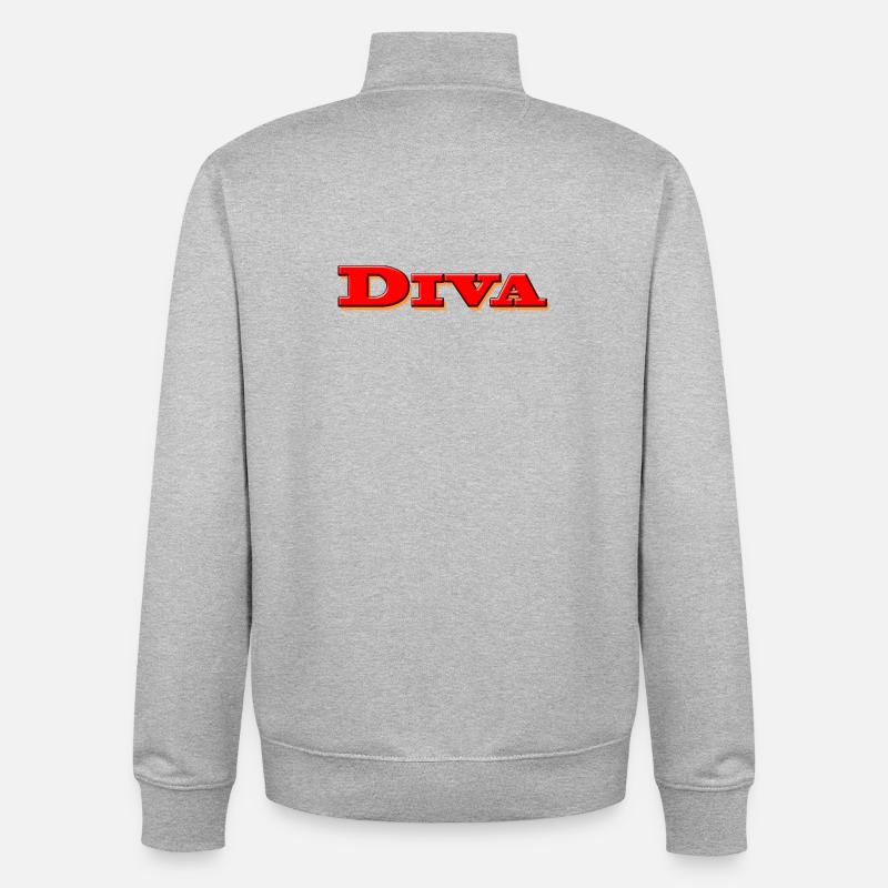 diva - Sweat zippé unisexe en coton bio Stanley/Stella - gris chiné