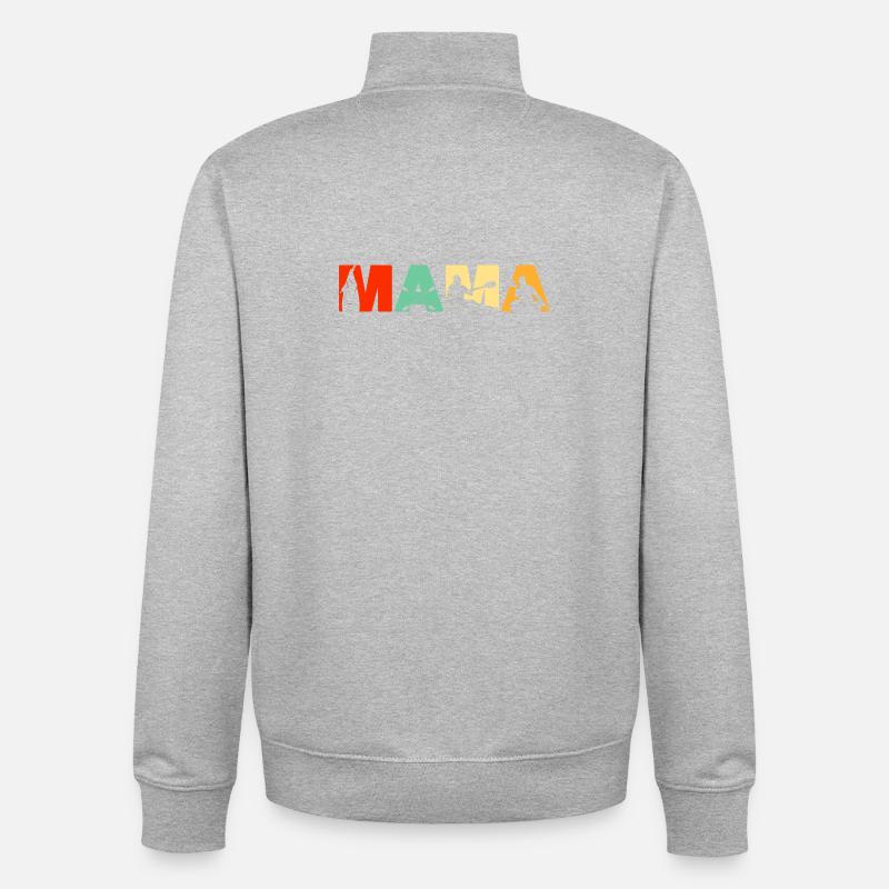 Kayaker MAMA Retro Sunset Kayaking Geschenk - Unisex Organic Zip Sweatshirt von Stanley/Stella - Grau meliert