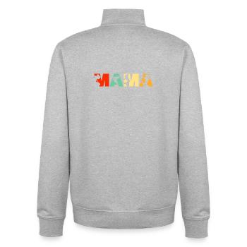 Mama Parkour Free Running Retro Design - Unisex Organic Zip Sweatshirt by Stanley/Stella - heather grey - Back - AI Model Male 185 light (185cm)