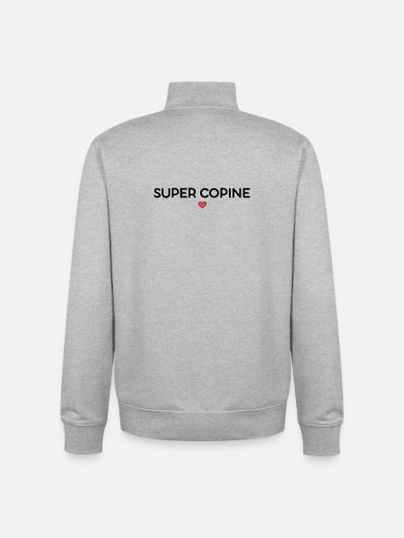 Great girlfriend - Unisex Organic Zip Sweatshirt by Stanley/Stella - heather grey