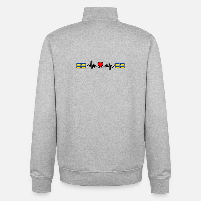 Ameland Pulse Logo – Island Style - Unisex Organic Zip Sweatshirt by Stanley/Stella - heather grey