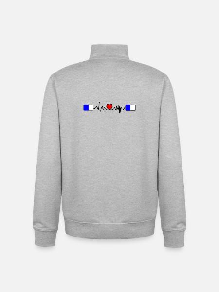 Spa Racing Heartbeat - Unisex Organic Zip Sweatshirt by Stanley/Stella - heather grey