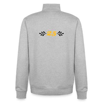2541614 14743929 silver wedding - Unisex Organic Zip Sweatshirt by Stanley/Stella - heather grey - Back - AI Model Male 185 light (185cm)