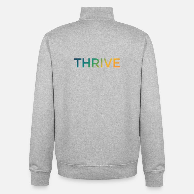 Lettrage dégradé Thrive - Sweat zippé unisexe en coton bio Stanley/Stella - gris chiné