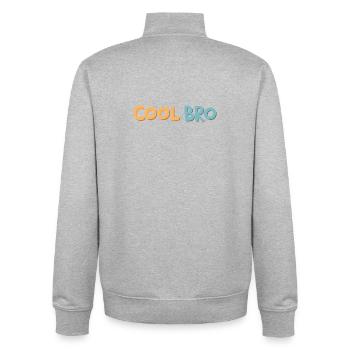 Brother Cool Retro-Pop-Tippfehler - Unisex Organic Zip Sweatshirt von Stanley/Stella - Grau meliert - Hinten - AI Model Male 185 light (185cm)