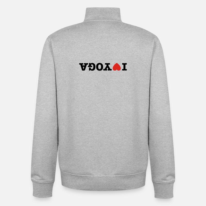 I love yoga - Unisex Organic Zip Sweatshirt von Stanley/Stella - Grau meliert