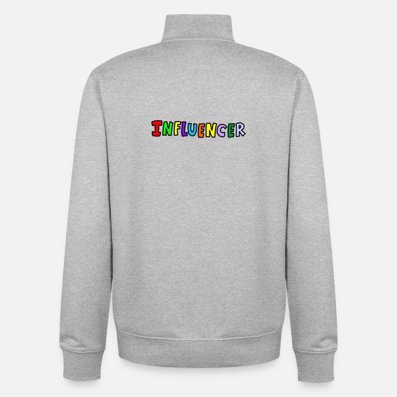 influenceur - Sweat zippé unisexe en coton bio Stanley/Stella - gris chiné