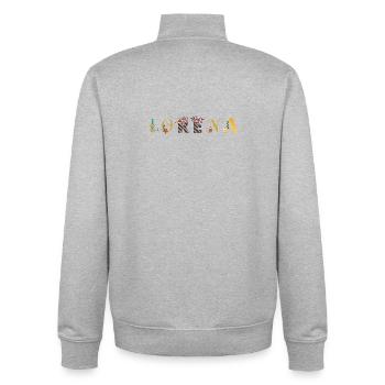 LORENA Name Art With Flowers Embroidered - Unisex Organic Zip Sweatshirt by Stanley/Stella - heather grey - Back - AI Model Male 185 light (185cm)