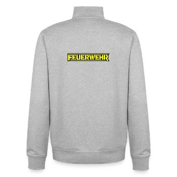 Feuerwerk Neon Schriftzug - Unisex Organic Zip Sweatshirt von Stanley/Stella - Grau meliert - Hinten - AI Model Male 185 light (185cm)