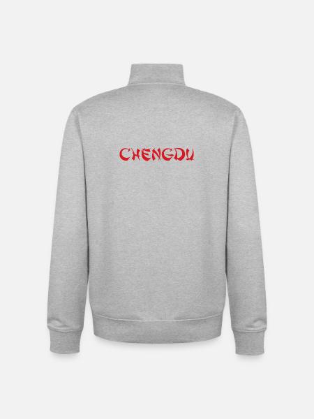 CHENGDU, China - Unisex Organic Zip Sweatshirt by Stanley/Stella - heather grey