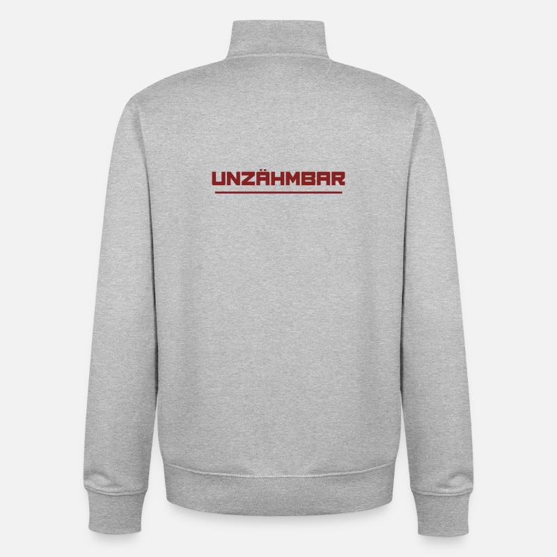 Indomptable - Sweat zippé unisexe en coton bio Stanley/Stella - gris chiné