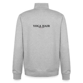 Yoga Haar - Don't Care Namaste - Unisex Organic Zip Sweatshirt von Stanley/Stella - Grau meliert - Hinten - AI Model Male 185 light (185cm)