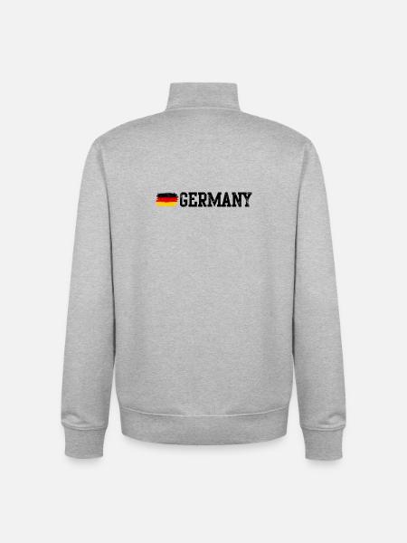 German Flag Brush Streak - Unisex Organic Zip Sweatshirt by Stanley/Stella - heather grey