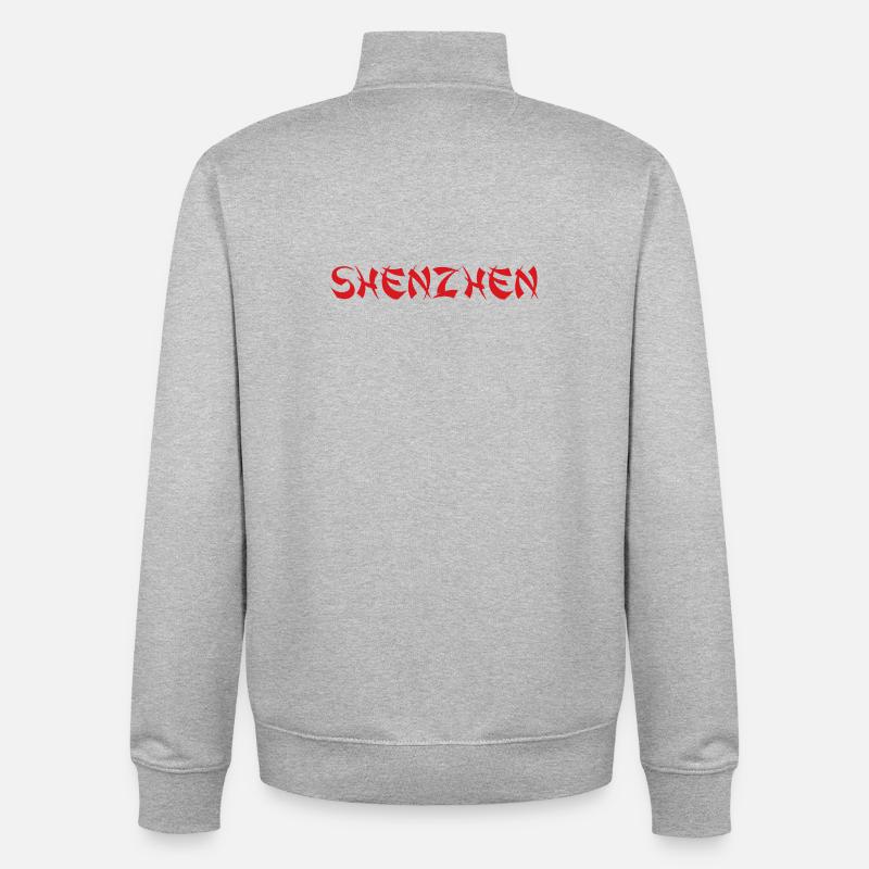 SHENZHEN - Sweat zippé unisexe en coton bio Stanley/Stella - gris chiné