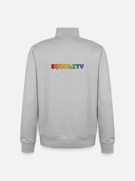 Rainbow equality 1 - Unisex Organic Zip Sweatshirt by Stanley/Stella - heather grey