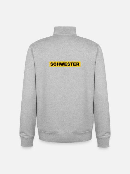Schwester - Unisex Organic Zip Sweatshirt von Stanley/Stella - Grau meliert