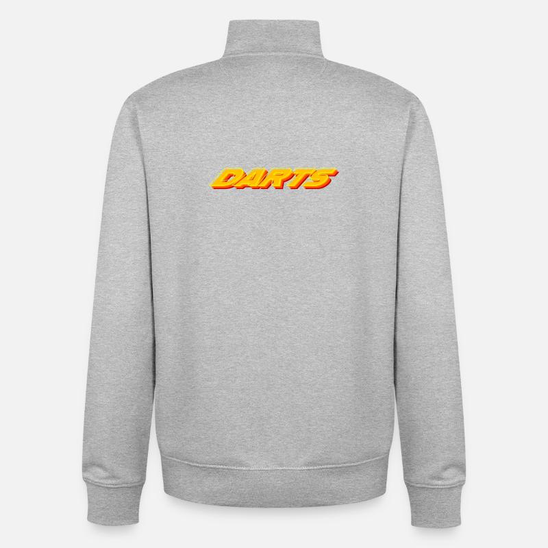 Fléchettes, fléchettes, fléchettes rétro - Sweat zippé unisexe en coton bio Stanley/Stella - gris chiné