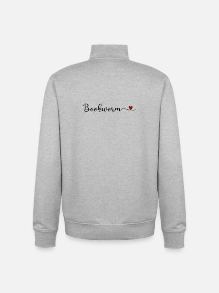 Bookworm - Unisex Organic Zip Sweatshirt by Stanley/Stella - heather grey