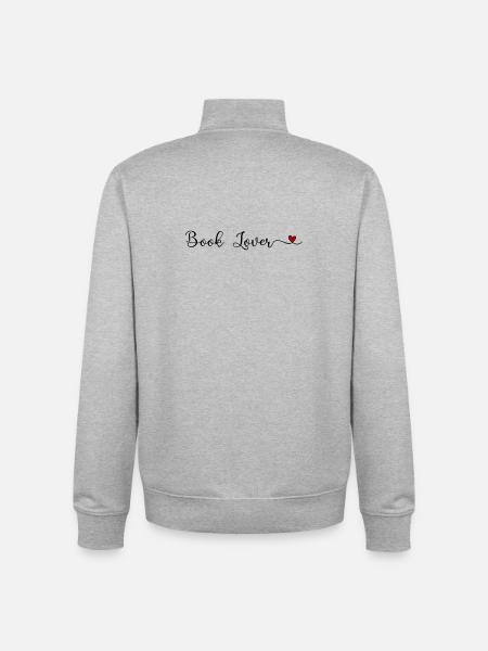 Book Lover - Unisex Organic Zip Sweatshirt by Stanley/Stella - heather grey