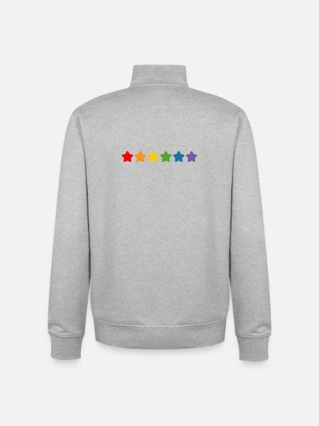 Rainbow Starlet LGBT lgbtqi queer - Unisex Organic Zip Sweatshirt by Stanley/Stella - heather grey