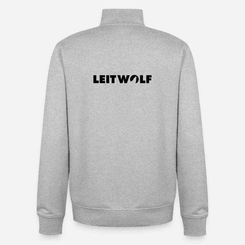 Leitwolf Schriftzug - Unisex Organic Zip Sweatshirt von Stanley/Stella - Grau meliert