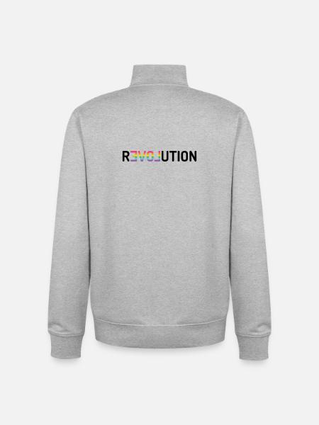 LGBT Pride Month - Love Revolution - Unisex Organic Zip Sweatshirt by Stanley/Stella - heather grey