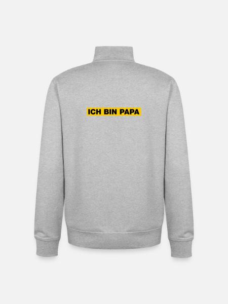 Ich bin Papa - Unisex Organic Zip Sweatshirt von Stanley/Stella - Grau meliert