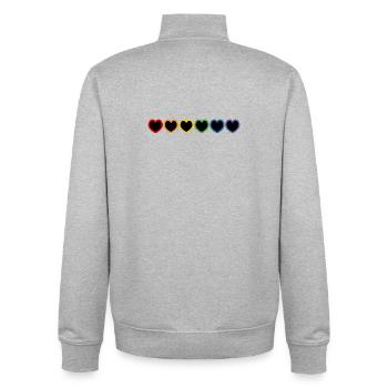 Regenbogen LGBT Herzen black - Unisex Organic Zip Sweatshirt von Stanley/Stella - Grau meliert - Hinten - AI Model Male 185 light (185cm)