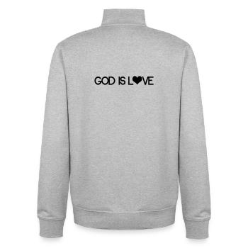 Gott ist Liebe – Spirituelles christliches Herz - Unisex Organic Zip Sweatshirt von Stanley/Stella - Grau meliert - Hinten - AI Model Male 185 light (185cm)