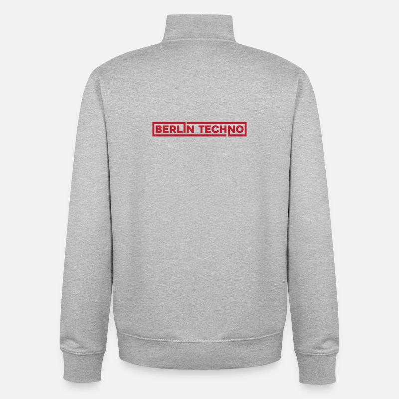 Berlin Techno Hard Dark Rave - Unisex Organic Zip Sweatshirt by Stanley/Stella - heather grey