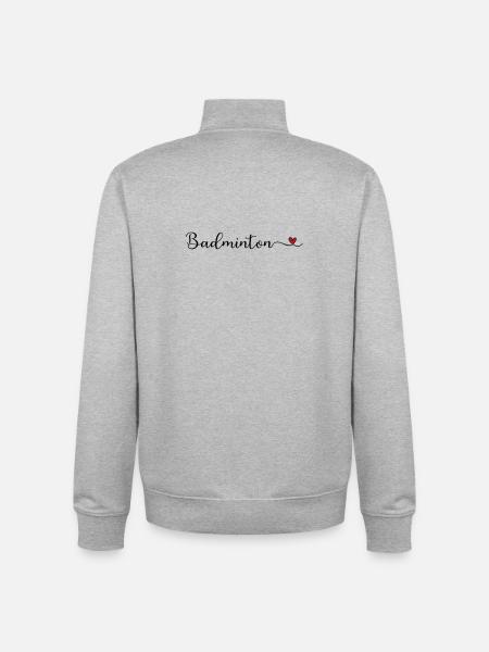 Badminton - Sweat zippé unisexe en coton bio Stanley/Stella - gris chiné